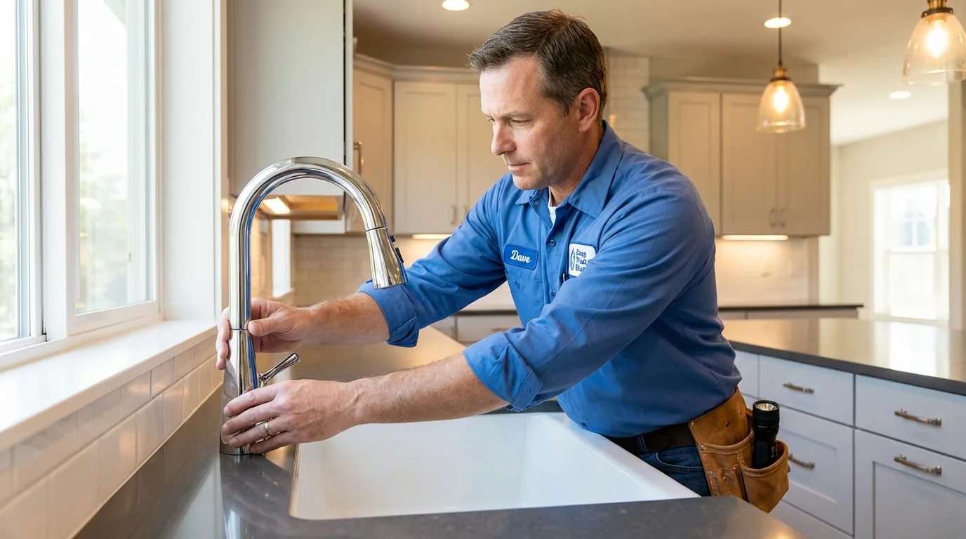 Kitchen faucet installation by Johns Plumbing LLC in Ashford